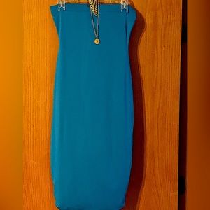 Turquoise tube dress perfect for any occasion size Large
